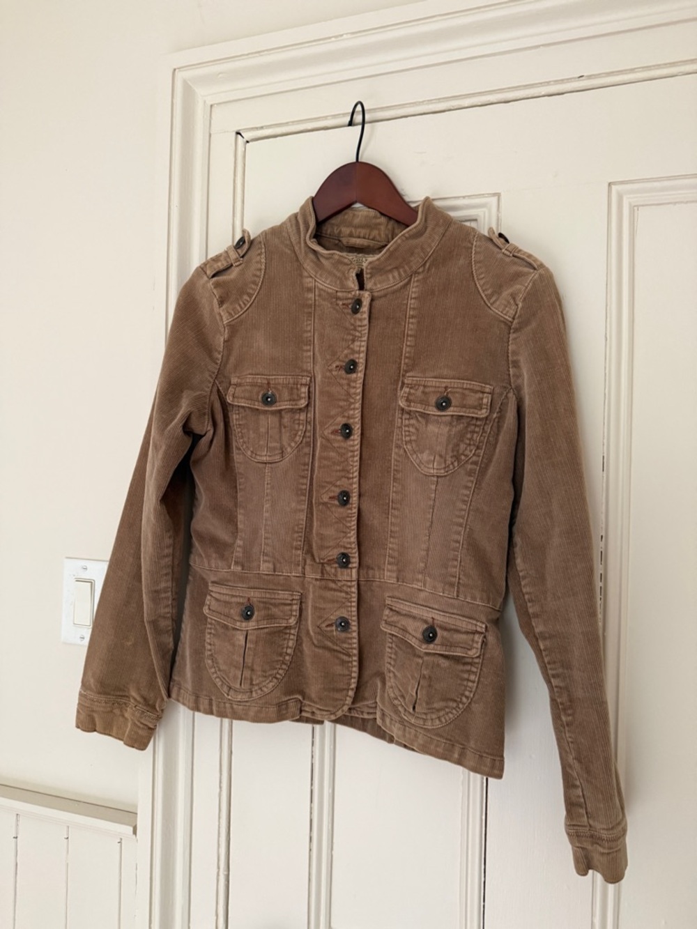Lois Jeans Women's Brown Corduroy Utility Jacket. Sz Med. Unique Item! SPRING!